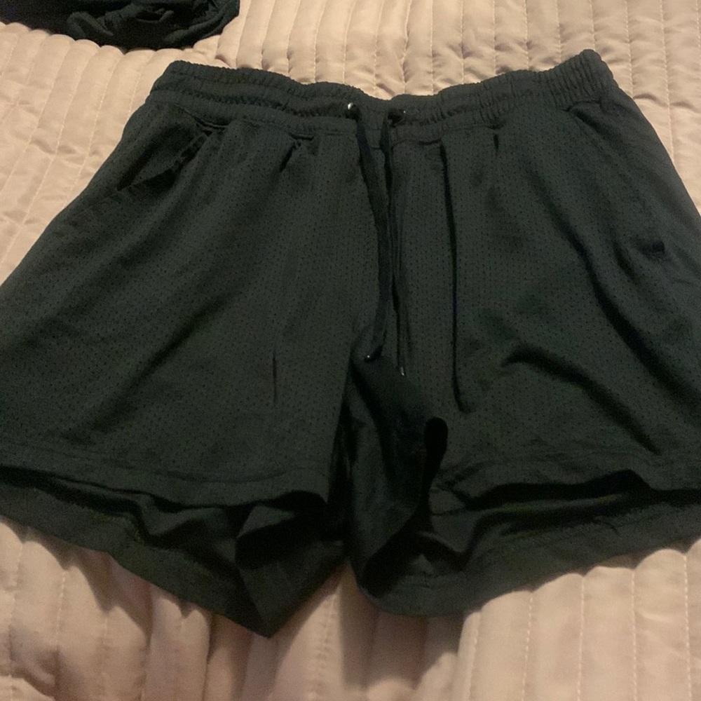 Black tie athletic shorts